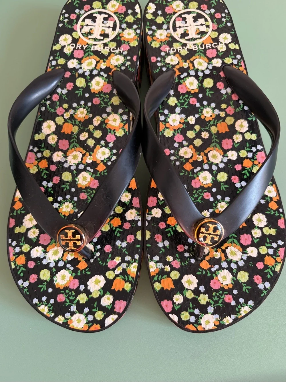 Tory Burch heeled sandals/ flip flops - Picture 1 of 5